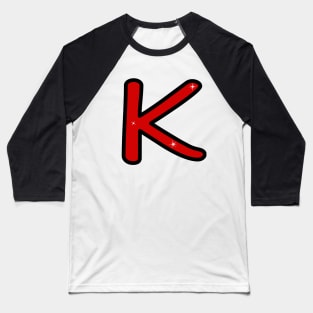 Letter K. Name with letter K. Personalized gift. Abbreviation. Abbreviation. Lettering Baseball T-Shirt